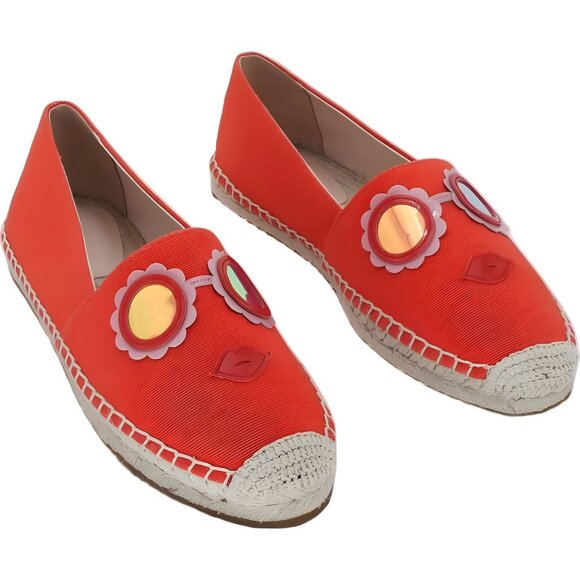 Kate Spade Grenada Glasses Orange Espadrille Flats Loafers Women's US 7M - Picture 1 of 6